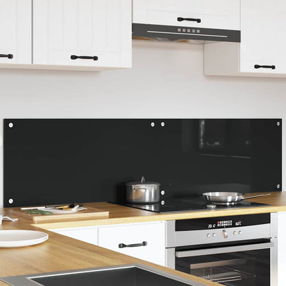 Schienale da cucina 2 pcs Nero 80 x 40 cm vetro temperato