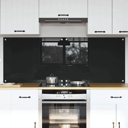 Schienale da cucina 2 pcs Nero 80 x 60 cm vetro temperato
