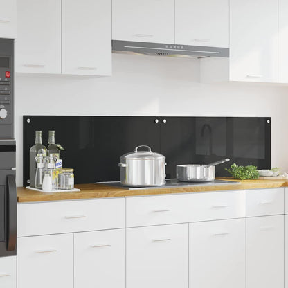Schienale da cucina 2 pcs Nero 90 x 40 cm vetro temperato