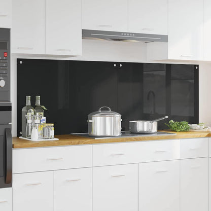 Schienale da cucina 2 pcs Nero 90 x 60 cm vetro temperato