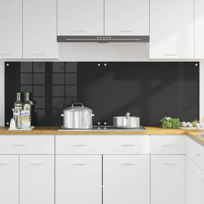 Schienale da cucina 2 pcs Nero 90 x 60 cm vetro temperato