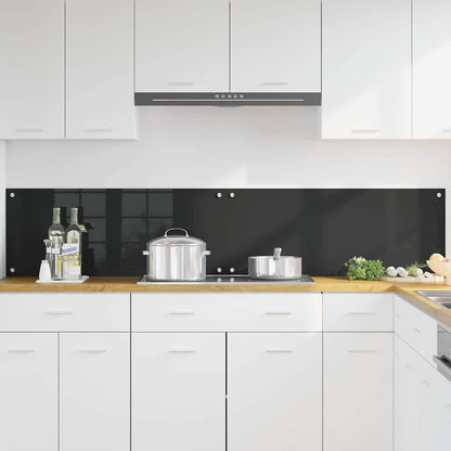 Schienale da cucina 2 pcs Nero 100 x 40 cm vetro temperato