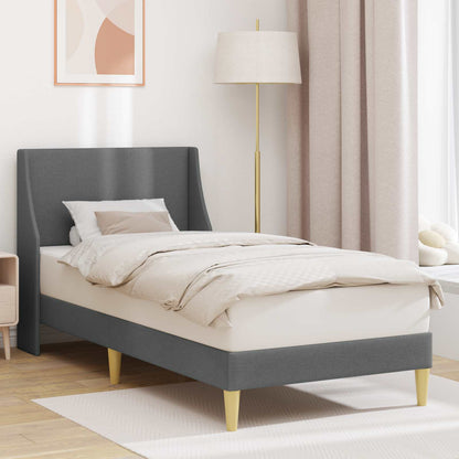 Struttura del letto Grigio scuro 90 x 190 cm Velluto