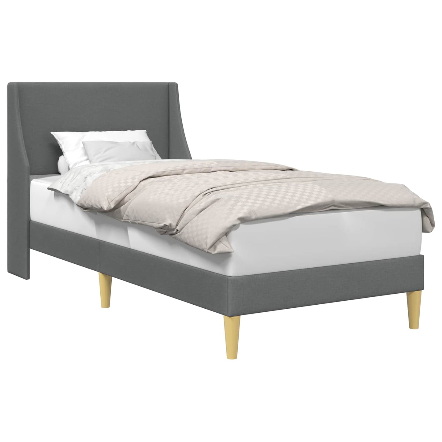 Struttura del letto Grigio scuro 90 x 190 cm Velluto