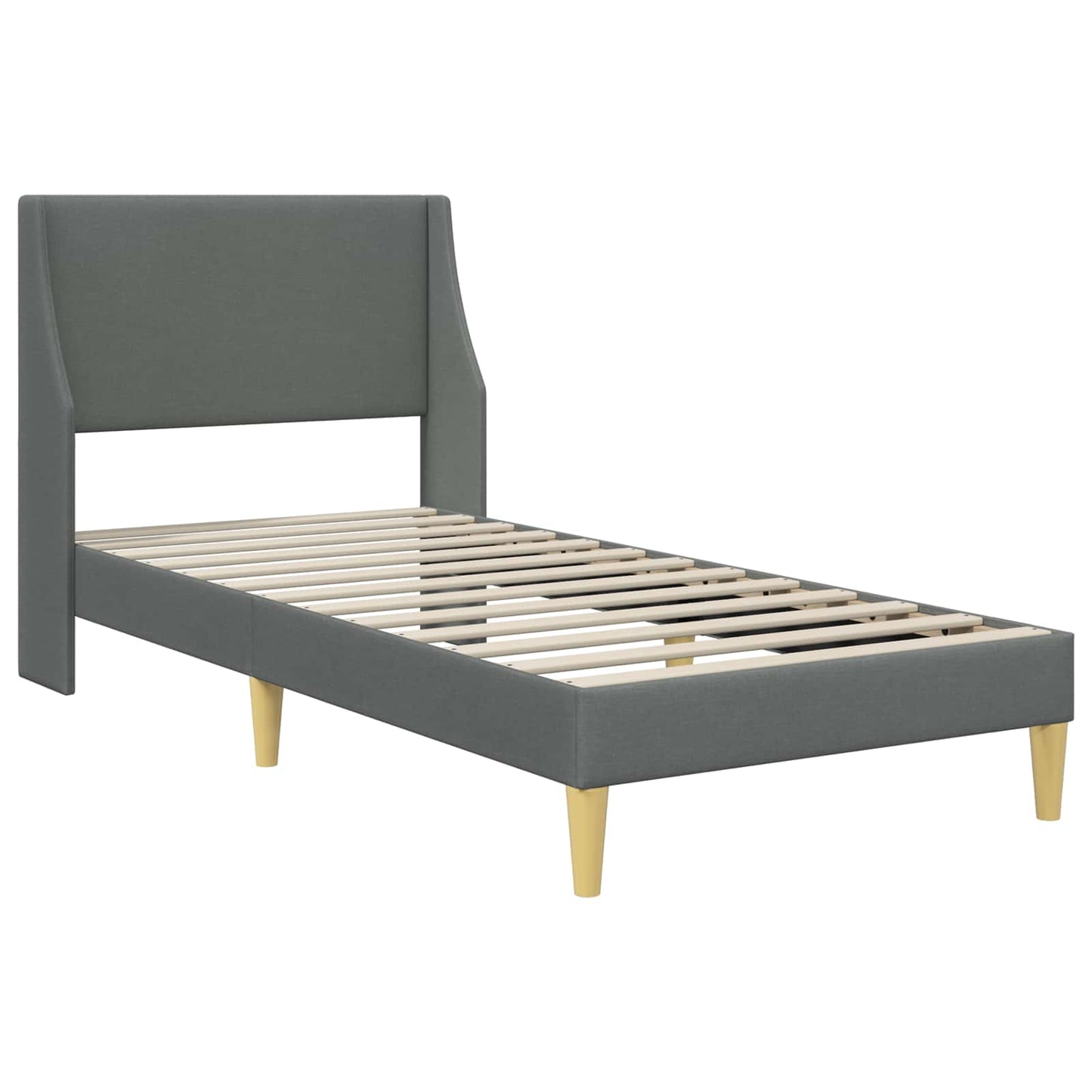 Struttura del letto Grigio scuro 90 x 190 cm Velluto