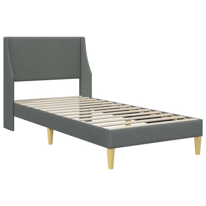 Struttura del letto Grigio scuro 90 x 190 cm Velluto