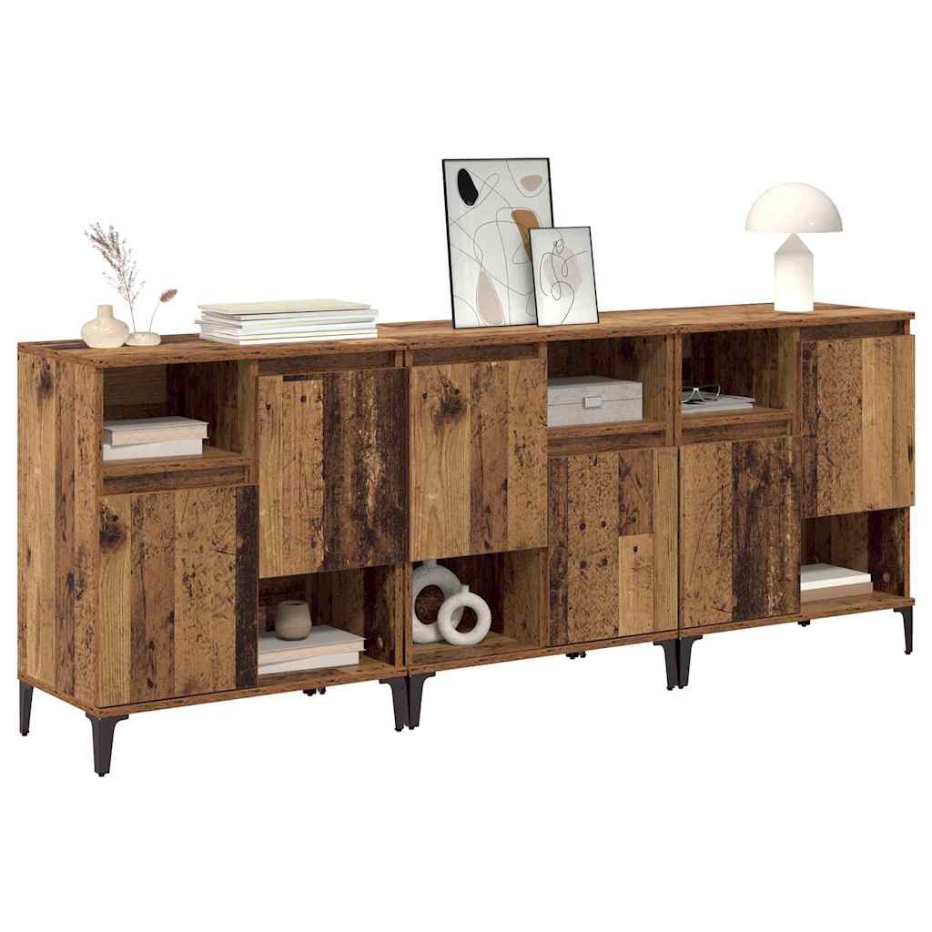 Sideboards 3 pcs Legno vecchio 60 x 35 x 70 cm
