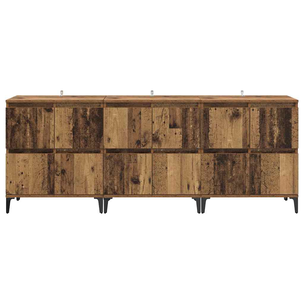 Sideboards 3 pcs Legno vecchio 60 x 35 x 70 cm