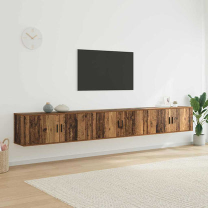 Set Mobile TV da Parete 3 pcs Legno vecchio 100 x 34,5 x 40 cm