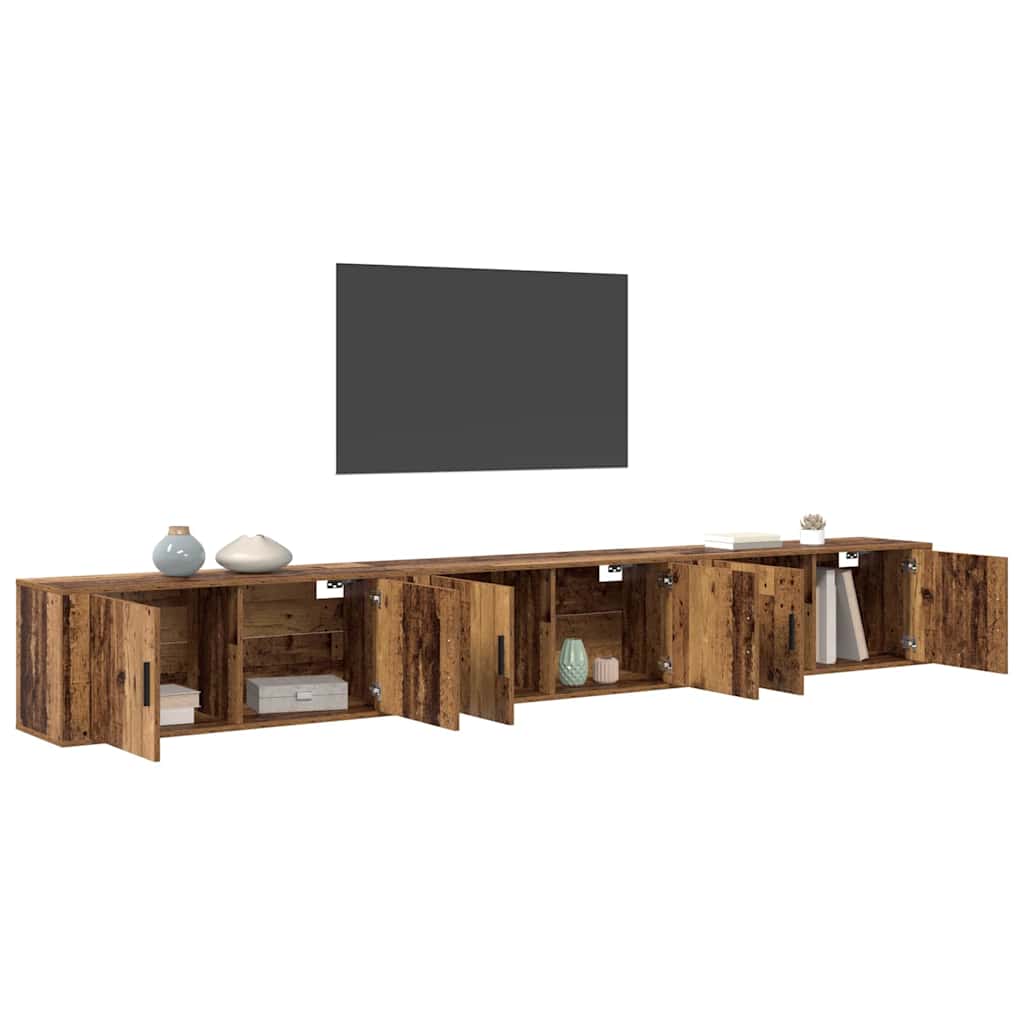 Set Mobile TV da Parete 3 pcs Legno vecchio 100 x 34,5 x 40 cm