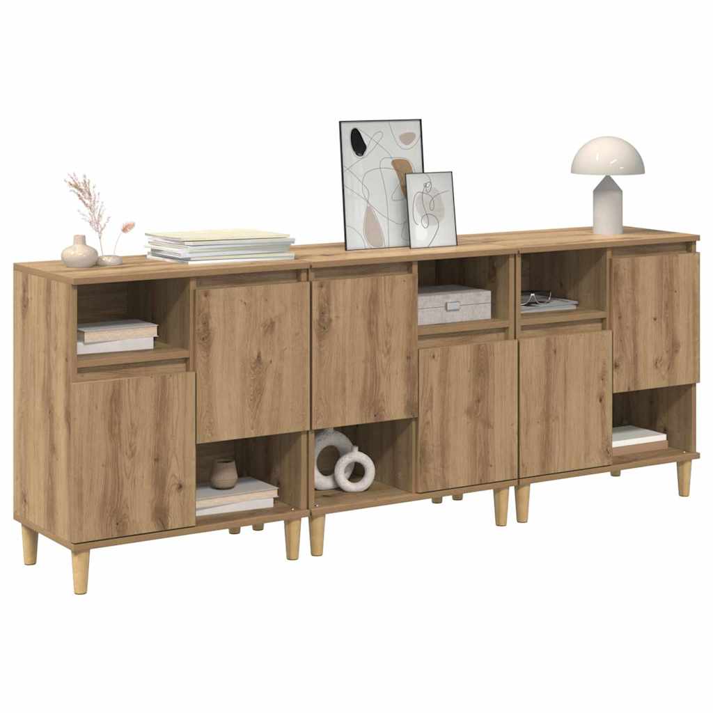Sideboards 3 pcs Rovere artigianale 60 x 35 x 70 cm