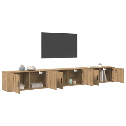 Set Mobile TV da Parete 3 pcs Rovere artigianale