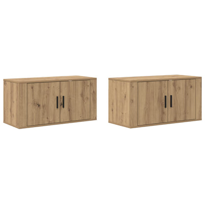 Set Mobile TV da Parete 2 pcs Rovere artigianale