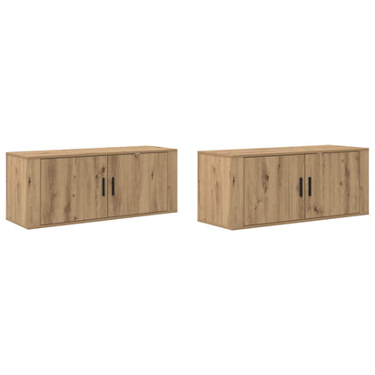 Set Mobile TV da Parete 2 pcs Rovere artigianale