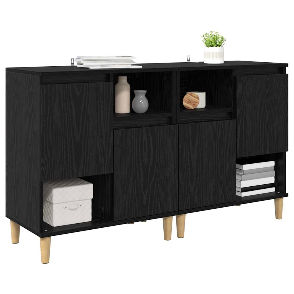 Sideboards 2 pcs Rovere Nero 60 x 35 x 70 cm Legno multistrato
