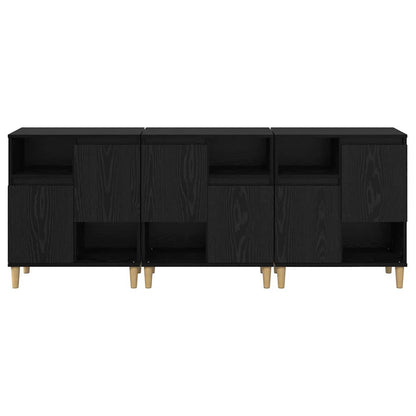 Sideboards 3 pcs Rovere Nero 60 x 35 x 70 cm Legno multistrato