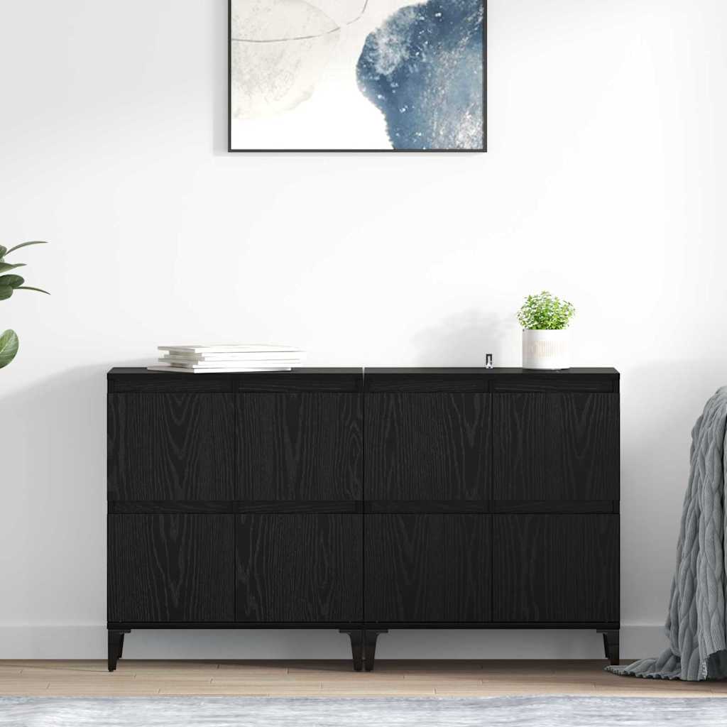 Sideboards 2 pcs Rovere Nero 60 x 35 x 70 cm Legno multistrato