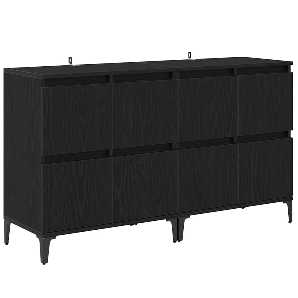 Sideboards 2 pcs Rovere Nero 60 x 35 x 70 cm Legno multistrato