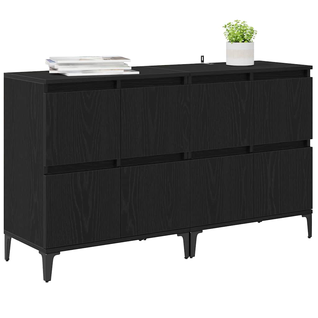 Sideboards 2 pcs Rovere Nero 60 x 35 x 70 cm Legno multistrato