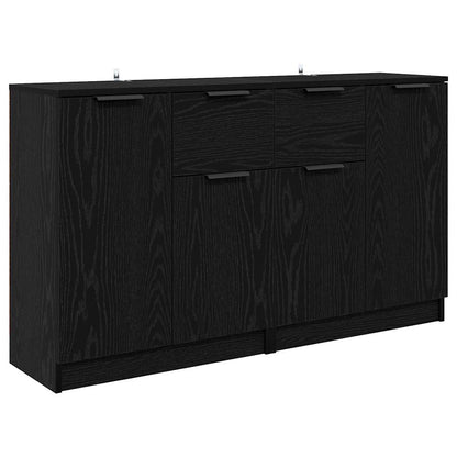 Sideboards 2 pcs Rovere Nero 60 x 30 x 70 cm Legno multistrato