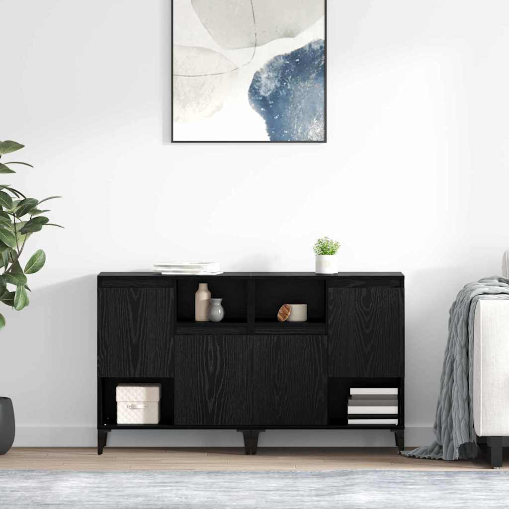 Sideboards 2 pcs Rovere Nero 60 x 35 x 70 cm Legno multistrato