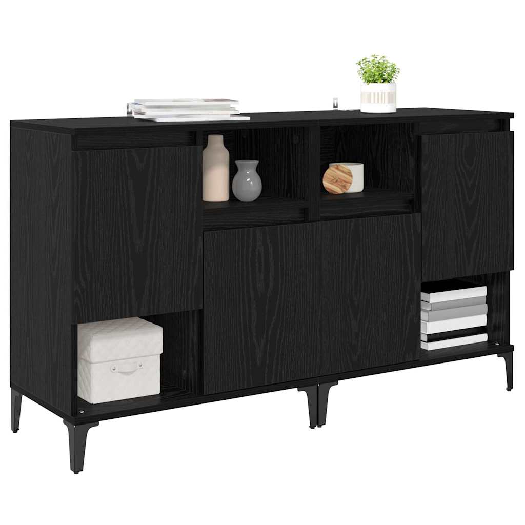 Sideboards 2 pcs Rovere Nero 60 x 35 x 70 cm Legno multistrato