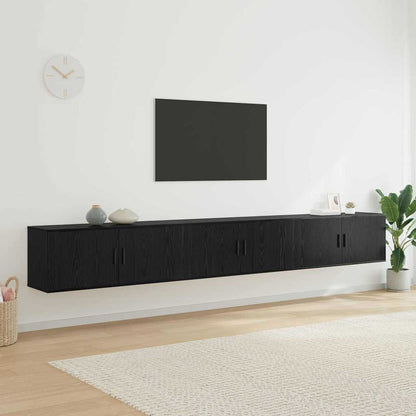 Set Mobile TV da Parete 3 pcs Rovere Nero 100 x 34,5 x 40 cm