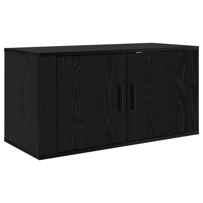 Set Mobile TV da Parete 2 pcs Rovere Nero 80 x 34,5 x 40 cm