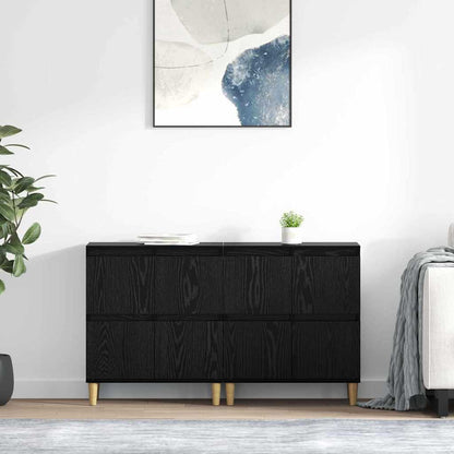 Sideboards 2 pcs Rovere Nero 60 x 35 x 70 cm Legno multistrato