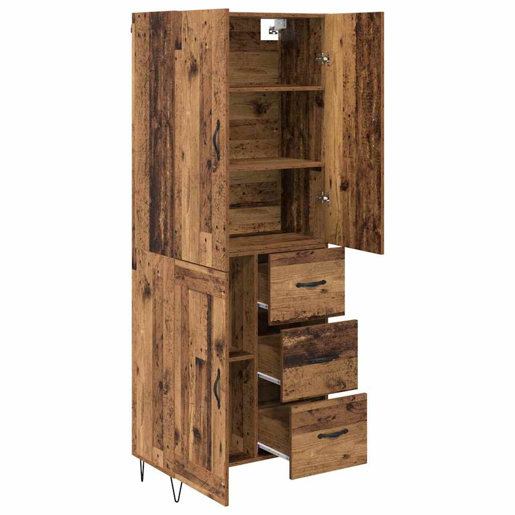 Credenza con cassetto 2 pcs Legno vecchio Legno multistrato