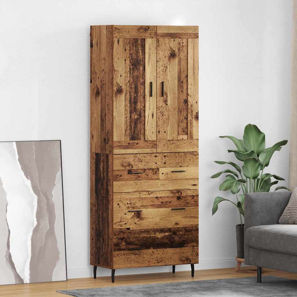 Credenza con cassetto 2 pcs Legno vecchio Legno multistrato