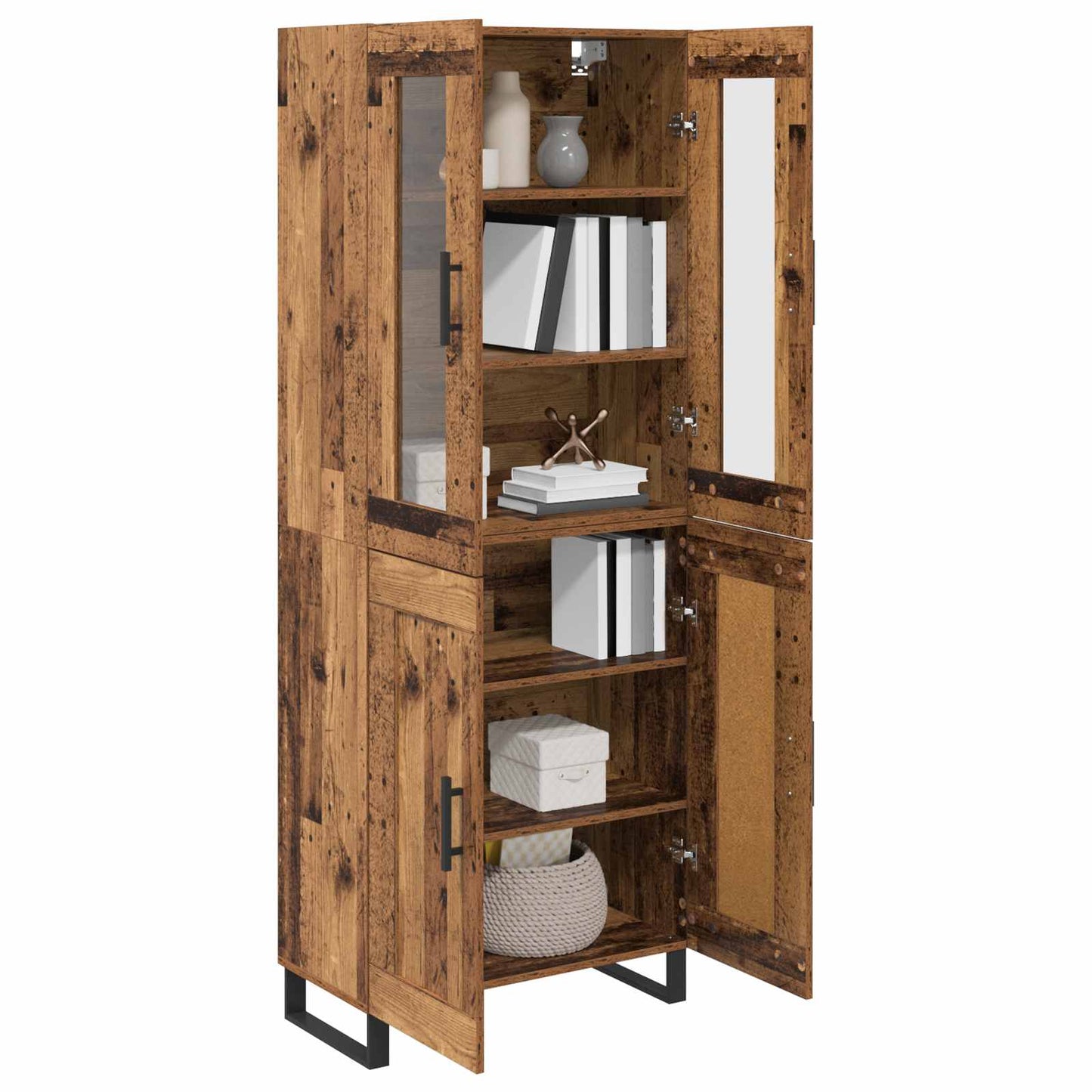 Credenza 2 pcs Legno vecchio Legno multistrato