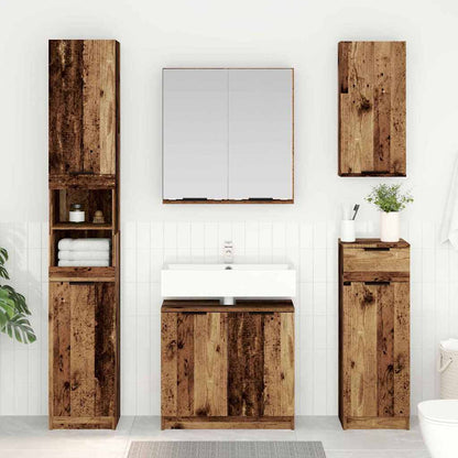 Set di Armadi da Bagno 3 pcs Legno vecchio Legno multistrato