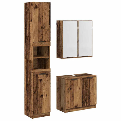 Set di Armadi da Bagno 3 pcs Legno vecchio Legno multistrato
