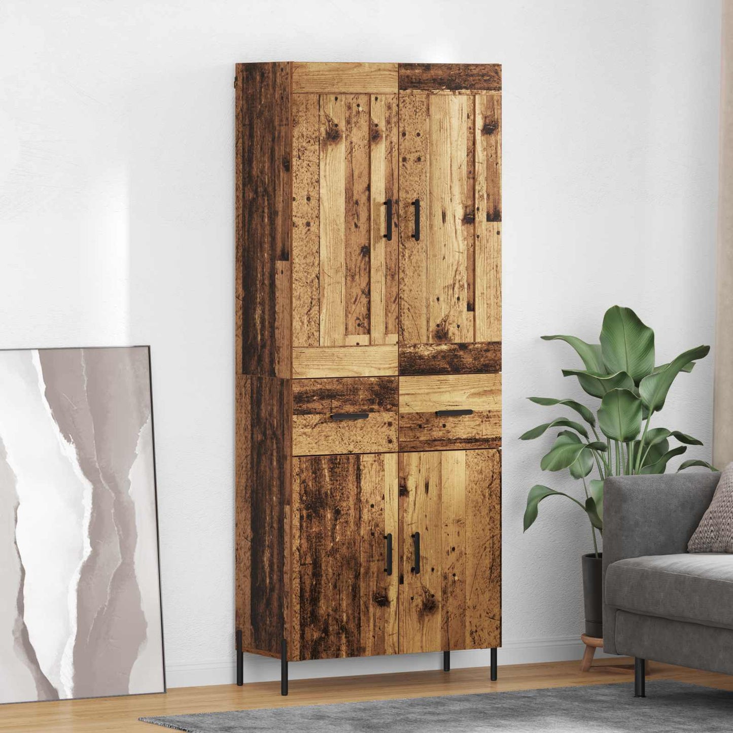 Credenza 2 pcs Legno vecchio Legno multistrato