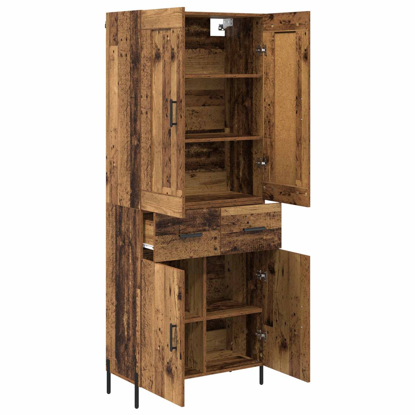 Credenza 2 pcs Legno vecchio Legno multistrato