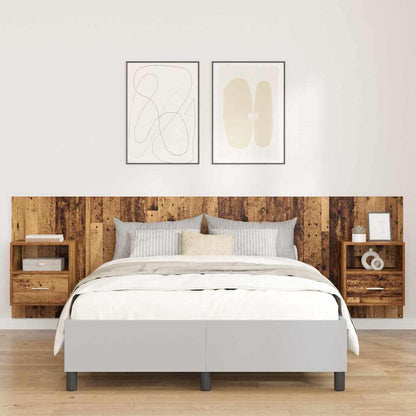 Testata con Comodino 3 pcs Legno vecchio Legno multistrato
