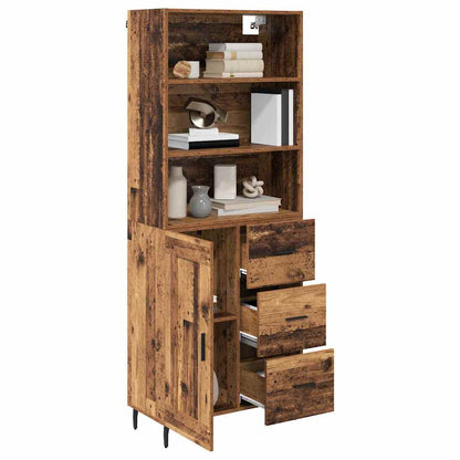 Credenza con cassetto Legno vecchio 69,5 x 34 x 180 cm