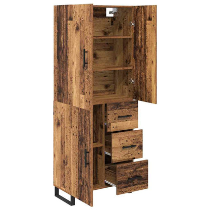 Credenza con cassetto 2 pcs Legno vecchio 69,5 x 34 x 180 cm