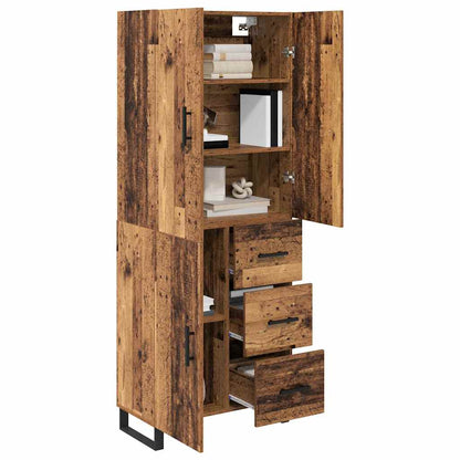 Credenza con cassetto 2 pcs Legno vecchio 69,5 x 34 x 180 cm