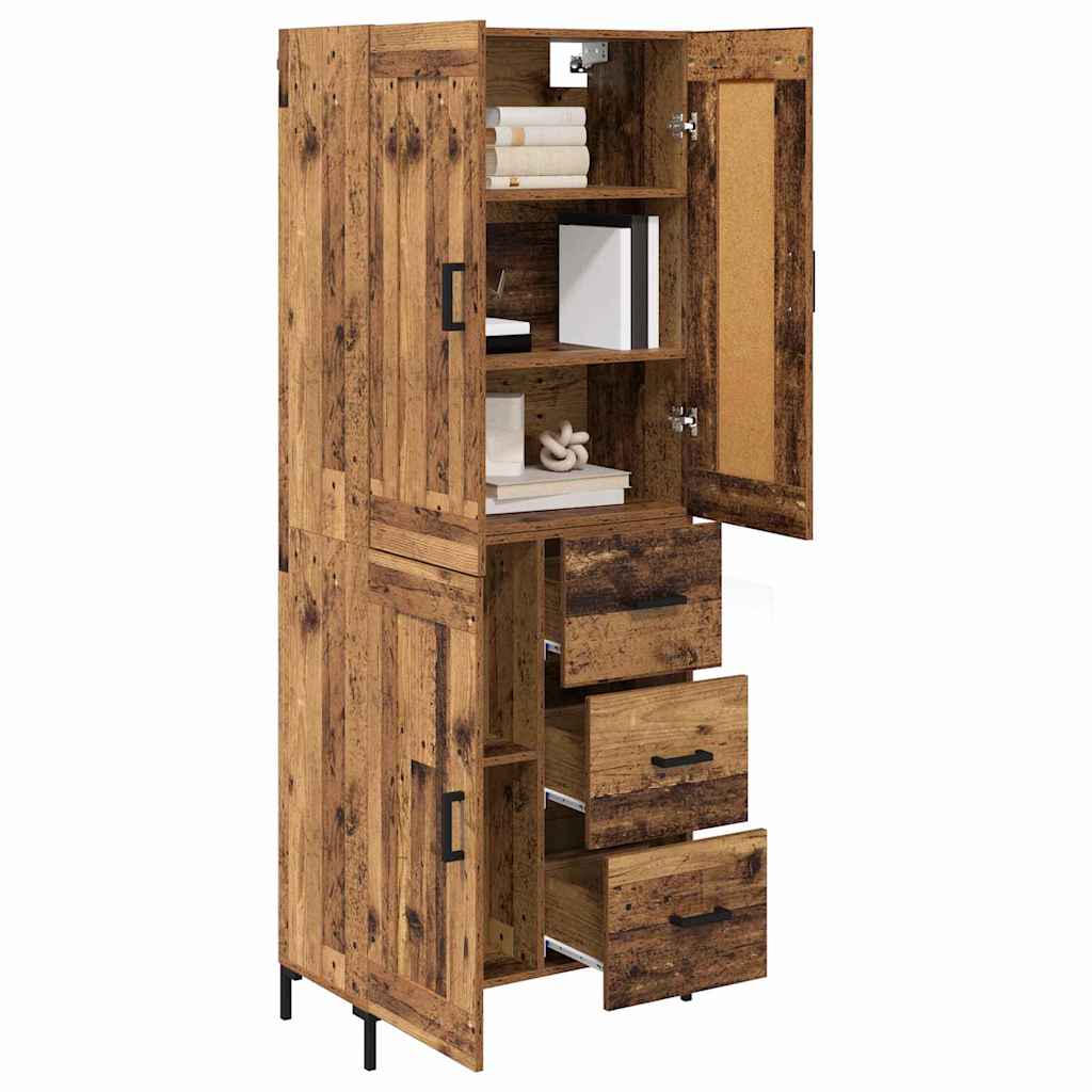 Credenza con cassetto 2 pcs Legno vecchio Legno multistrato