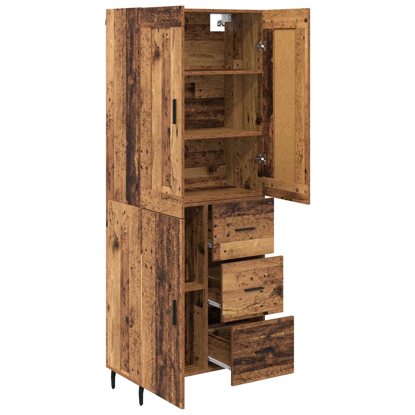 Credenza con cassetto 2 pcs Legno vecchio Legno multistrato
