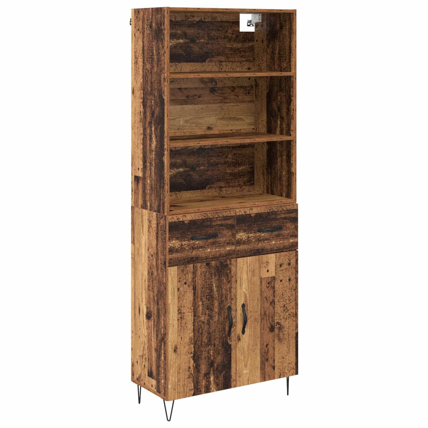 Credenza con cassetto 2 pcs Legno vecchio Legno multistrato