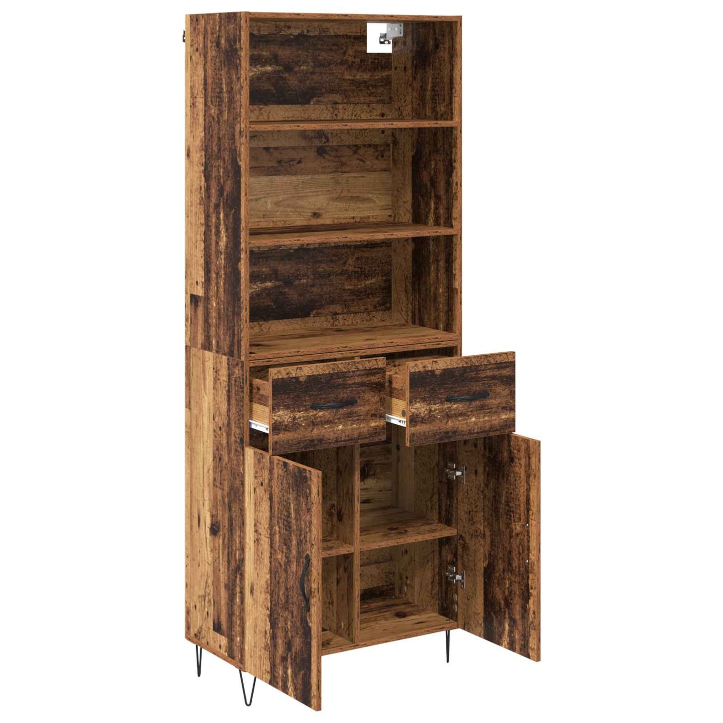 Credenza con cassetto 2 pcs Legno vecchio Legno multistrato