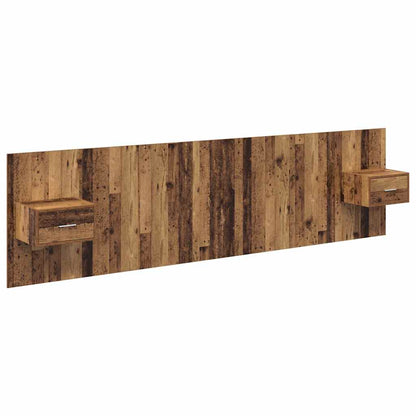 Testata con Comodino 3 pcs Legno vecchio Legno multistrato