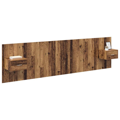 Testata con Comodino 3 pcs Legno vecchio Legno multistrato