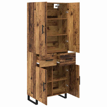 Credenza con cassetto 2 pcs Legno vecchio 69,5 x 34 x 180 cm