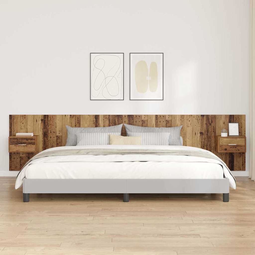 Testata con Comodino 3 pcs Legno vecchio Legno multistrato