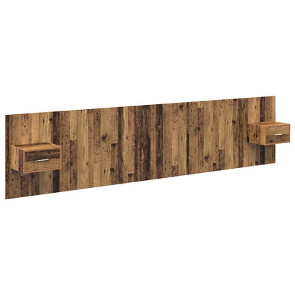 Testata con Comodino 3 pcs Legno vecchio Legno multistrato
