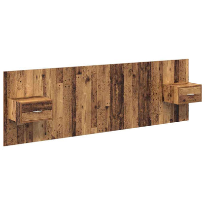 Testata con Comodino 3 pcs Legno vecchio Legno multistrato